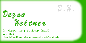 dezso weltner business card